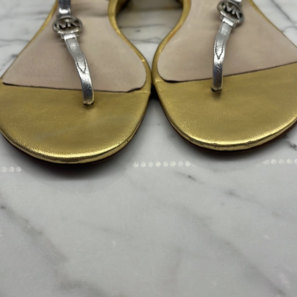 Michael Kors Gold and Silver Strappy Sandals - Picture 2 of 8